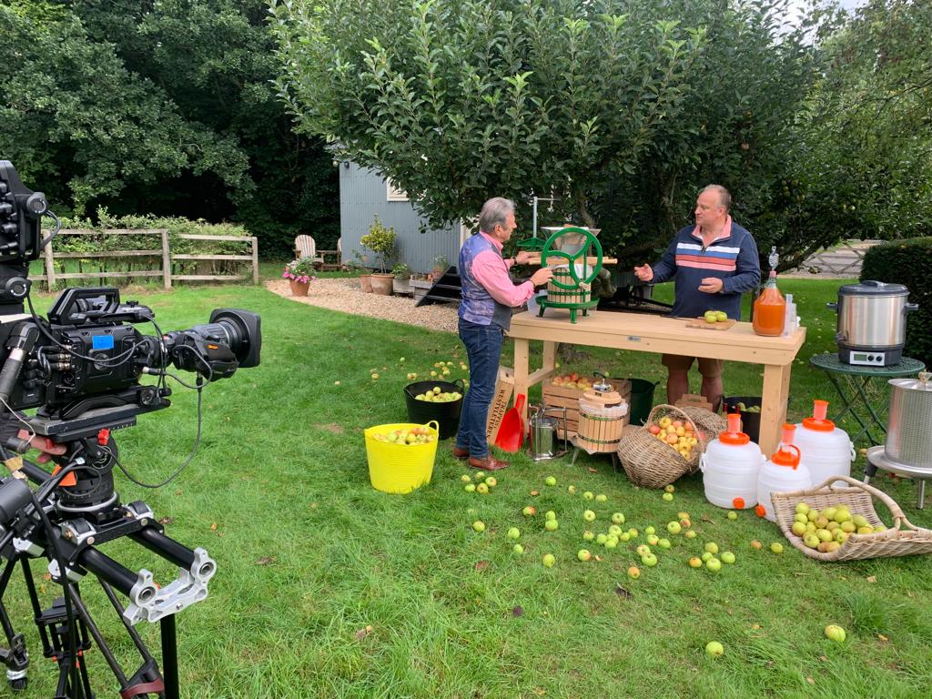 Paul Courtney on ITV with Apple Crusher and Fruit Press