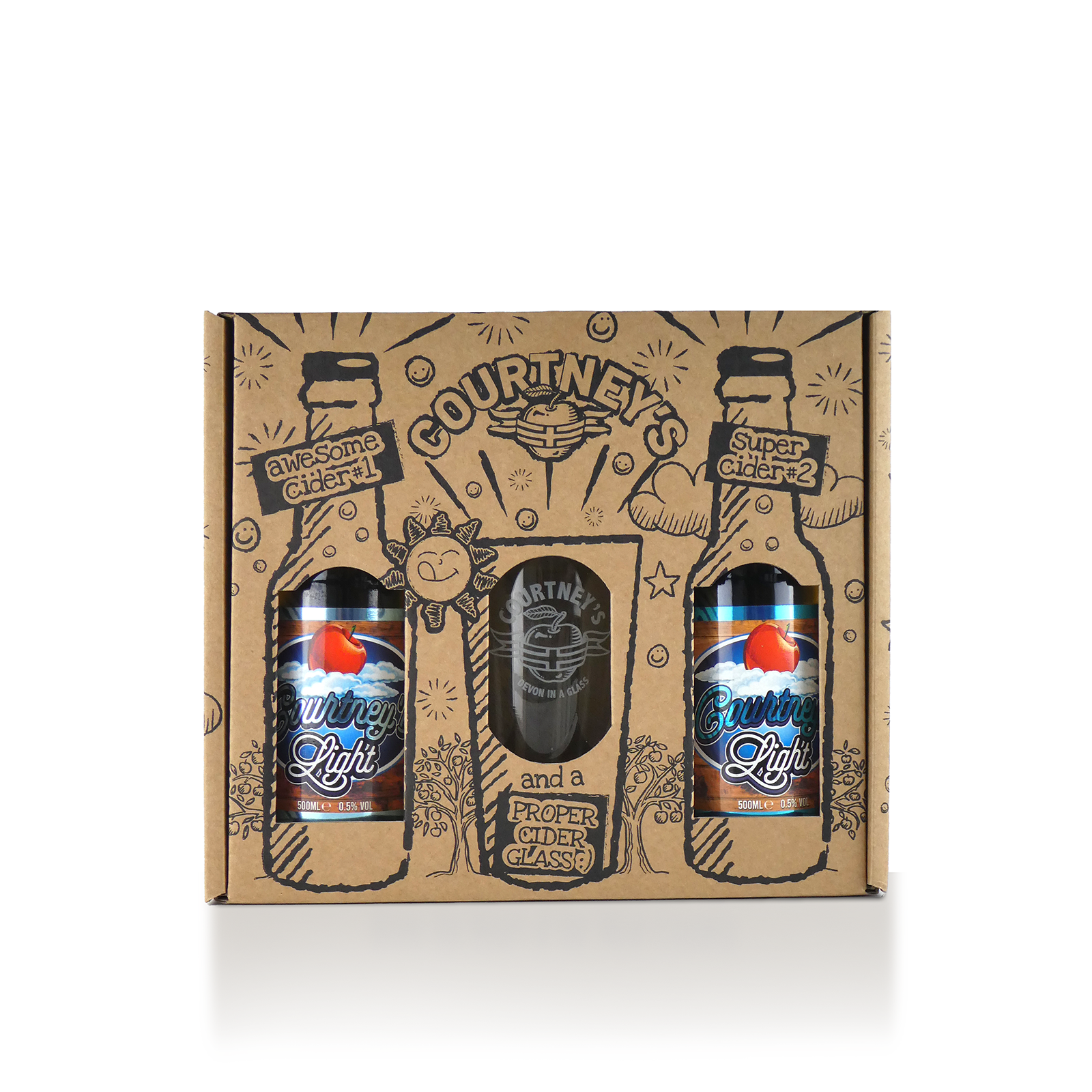 Courtney's Light - 2 Bottle & Glass Gift Set